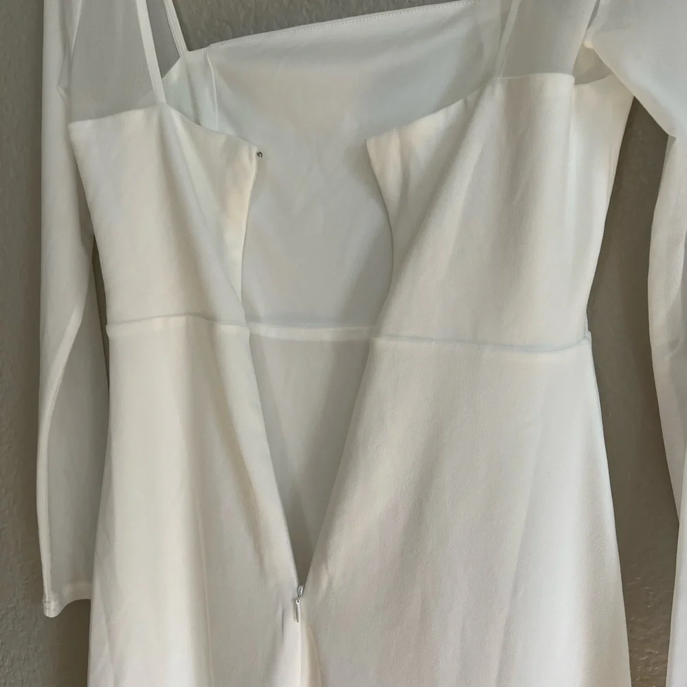 Lovingly Yours White Mesh Long Sleeve Maxi Dress - Picture 7 of 9